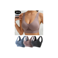 Kit 3 Tops Com Bojo Esportivo Fitness Academia Yoga Ciclismo
