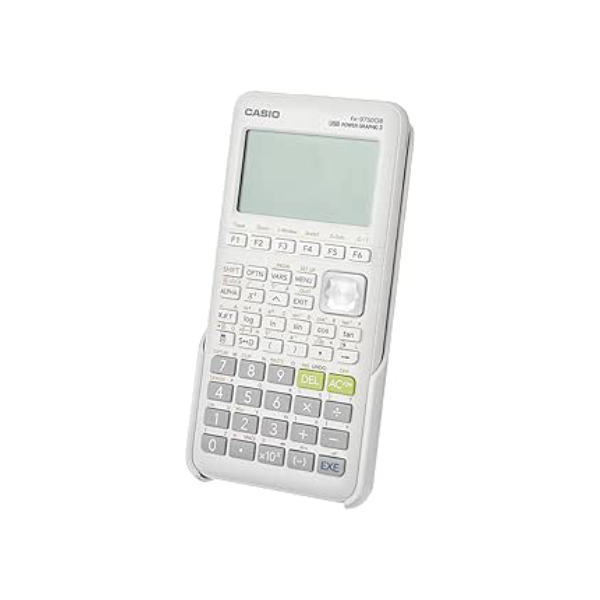 Casio Calculadora gráfica branca fx-9750GIII (fx-9750GIII-WE), 4 pilhas AA necessárias. (incluídas)