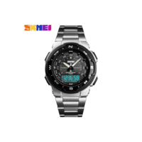 SKMEI 1370 Relógio Esportivo Masculino Impermeável Digital Relógio De Quartzo De Aço Inoxidável