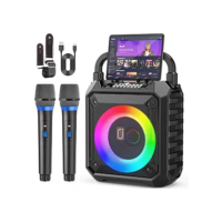 JYX Caixa de Som com Microfone para Adultos e Crianças, Caixa de Som Bluetooth Portátil com 2 Microfones e Luzes de DJ para Festas e Reuniões em Casa, Suporta USB/TF/AUX/REC(50W)