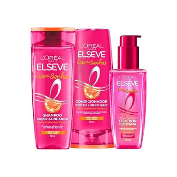 Kit Shampoo, Condicionador e Sérum L'Oréal Paris Elseve Liso dos Sonhos