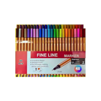 Kit Canetas Fineliner Coloridas Ponta Fina 0.4mm para Desenho e Escrita com Tintas Vibrantes, Secagem Rápida, Ergonômicas, Linha Premium (48)