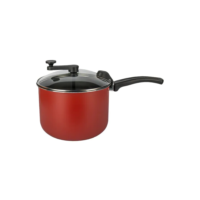 Pipoqueira Antiaderente Cozillar 4,5 Litros Tampa De Vidro Vermelho