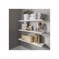 Kit 3 Prateleiras 30cm MDF Sofisticado Nichos Sala Cozinha Quarto Banheiro Com Kit De Instalação