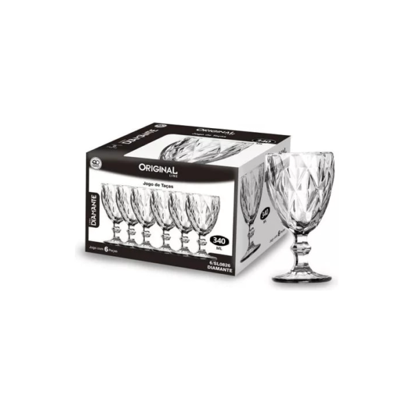 Jogo De Taças Original Line Diamante 6/SL0826 6 Peças 340 Ml Cor Transparente