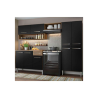 Cozinha Compacta Madesa Emilly Pop Com Armário e Balcão - Rustic/preto