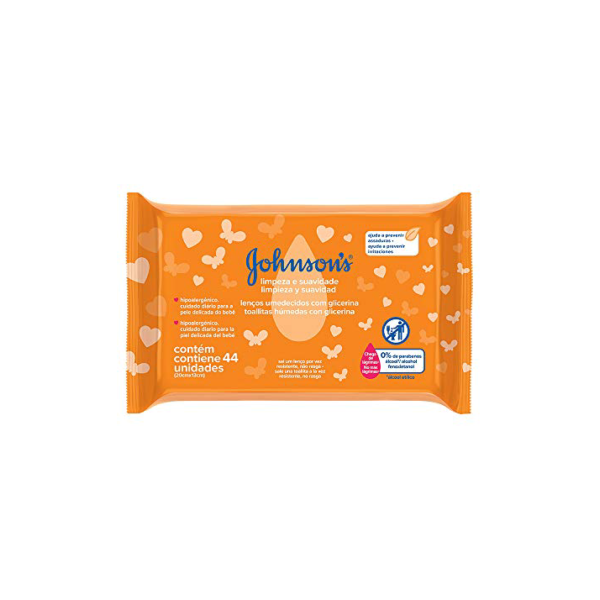 Johnson's Baby Lenços Umedecidos Limpeza e Suavidade,44un