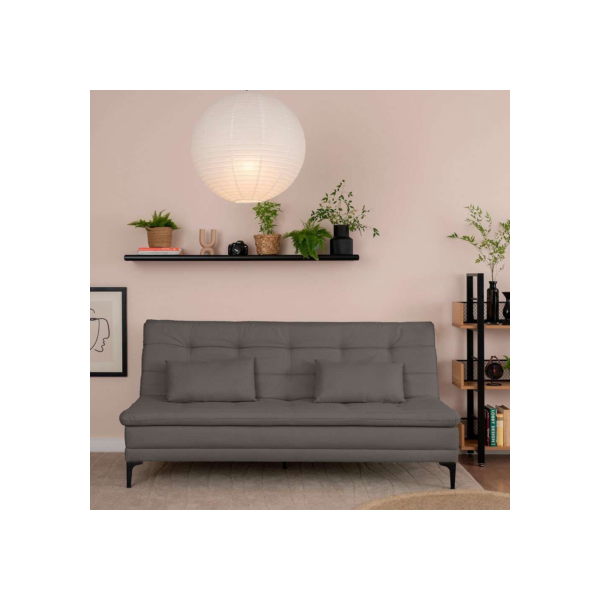 sofá-cama casal 3 lugares prince linho cinza