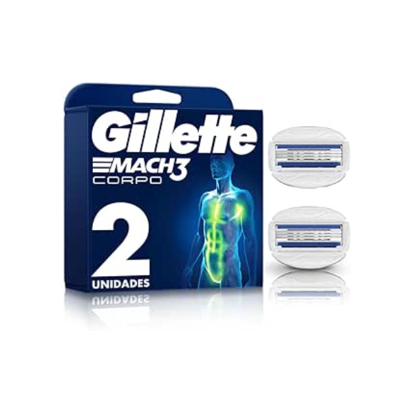 Gillette Carga Para Aparelho De Barbear Mach3 Corpo Corporal Para Homens 2 Uds