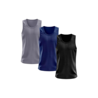 Kit 3 Regata Masculina Lisa Básica Dry Academia Treino Camisa Camiseta Blusa Esportiva Regatas - Azul+Cinza