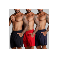 Kit 3 Bermuda Masculina Tactel Com Elastano Academia Treino