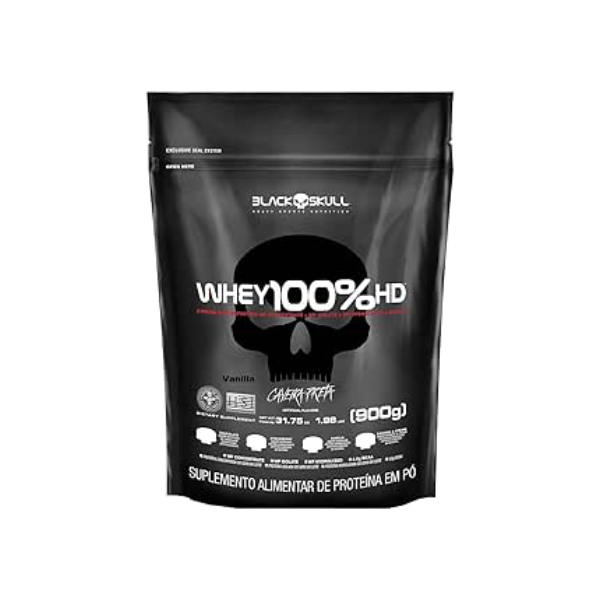 Whey 100% Black Skull HD Refil - 900g - Baunilha