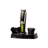 Aparador de Pelos Barbeador 4 pentes de corte Super Groom 6 BG-04 Bivolt Preto Verde Mondial