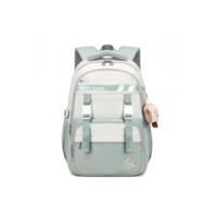 Mochila Espaçosa de Duas Cores para Mulheres, Estudantes, Cabe Notebook de 15,6 Polegadas (verde)
