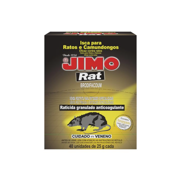 Raticida Iscas para Ratos e Camundongos 40X25G Jimo Rat Eficiente Pronto Uso Controle de Pragas