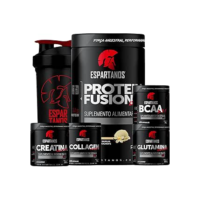 Kit Whey Protein Fusion + Bcaa + Crea + Gluta + Colágeno (Grande, Baunilha)
