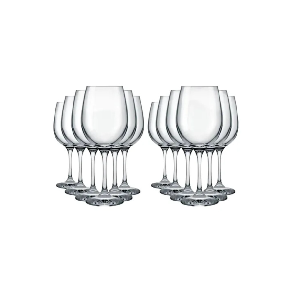 Jogo De 12 Taças Para Vinho Agua Vidro 465ml