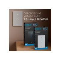 Interruptor Smart Inteligente WiFi 2.4 GHz Alexa Google 1/2/3/4/6/8 Botão Digital Touch Bivolt c/ Neutro Paralelo Neo