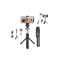 Bastão Pau de selfie Tripé Retrátil Com Luz LED Controle Bluetooth Celular
