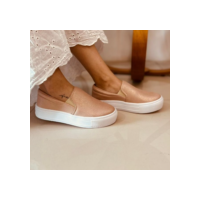 Tênis Feminino Casual Calce Fácil Slip On Iate Plataforma