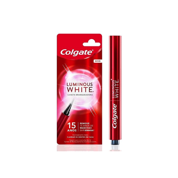 Caneta Clareadora Dental Colgate Luminous White Para Uso Noturno e Fácil de Usar 2,5 ml
