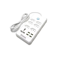 Régua Filtro de Linha com 7 Tomadas Extensão Elétrica 1 Universal 4 USB Bivolt 10A Cabo de 2 Metros Seguro e confiável