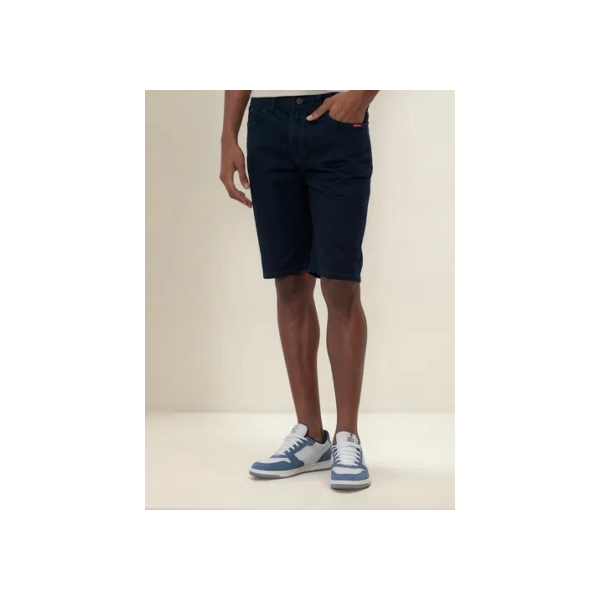 Bermuda Masculina Sarja Básica Polo Wear Azul Escuro