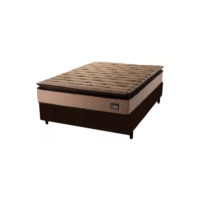 Cama Box Casal Colchão Espuma D33 Pillow Top Van Gogh 138x188x67cm Marrom Hellen - Suporta até 120kg por Pessoa