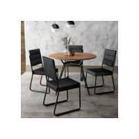 Conjunto Sala Jantar 4 Cadeiras San Francisco Carraro Preto