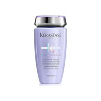 Kérastase Shampoo Blond Absolu Bain Ultra-Violet, Cabelos loiros, descoloridos, Hidratação, neutraliza os tons amarelados, Ácido Hialurônico, Flor de Edelweiss, 250 ml