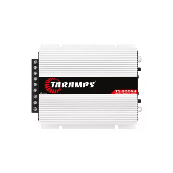 Modulo Taramps Ts800x4 2 Ohms 800W Potencia Rms Amplificador Som Automotivo Entrada Rca E Fio Crossover LPF FULL HPF Subwoofer Kit Duas Vias Drivers T800 4 Canais Carro Camionete Conexao Bridge Branco