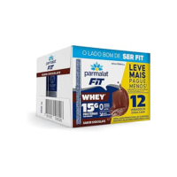 Parmalat WheyFit Pack Bebida Láctea Chocolate 15g de Proteína 250 Ml - 12 Unidades