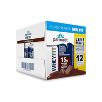 Parmalat WheyFit Pack Bebida Láctea Chocolate 15g de Proteína 250 Ml - 12 Unidades