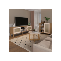 Sala de Estar Completa para TV até 75 Polegadas Charlotte 3 Portas