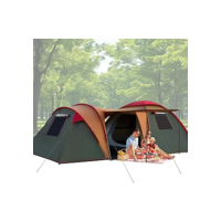 Barraca Camping Familiar Grande Acampamento, 530x260x180cm, 2 quartos separada, 1 sala de estar, 1 varanda, para 8 a 10 pessoas, Tenda à prova d'água de camada dupla e resistente às intempéries