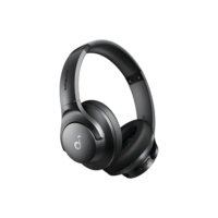 Fones de ouvido Soundcore by Anker Q20i ANC Híbrido Bluetooth 5.3 Multiponto Headphone Com Cancelamento de Ruído 50H Bateria over-ear Hi-Res Audio Graves Potentes carga rápida App contrle Cor Preto