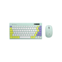 Combo s/fio C3Tech Teclado e Mouse K-W71GN TKL, ambidestro, Layout Português Brasileiro, Multimídia, Anti-Respingo, Teclas Baixas Chocolate, Tamanho Reduzido, Compatível com Windows, Linux, MacOS