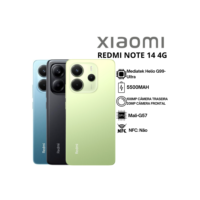 Xiaomi Redmi Note 14 4G, 256GB+8GB RAM, Processador Helio G99-Ultra, Câmera 108MP, Original Versão Global, Novo