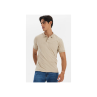 Polo Masculina Meia Malha Polo Wear Bege Médio
