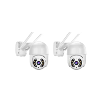 KIT 2 Câmeras de Segurança Domo WiFi PTZ externa, Câmera IP sem fio com visão de 360°, Visão noturna colorida, Áudio bidirecional, Detecção de movimento, Alerta de atividade - BELLA NET