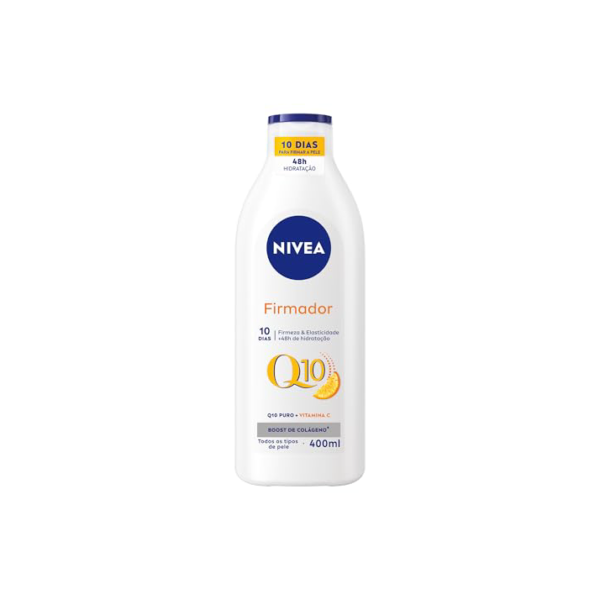 NIVEA Loção Hidratante Firmador Q10 + Vitamina C Todos os Tipos de Pele 400ml - Sua pele com mais firmeza e mais elasticidade em 10 dias, ainda hidratada e cheia de brilho, livre de flacidez