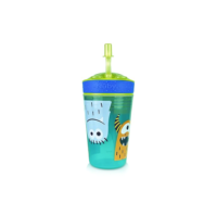 Nuby Copo 2 Em 1: Com Canudo e Porta Snack 270ml Azul