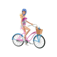 Barbie Conjunto de Brinquedo Bicicleta com Boneca para crianças a partir de 3 anos
