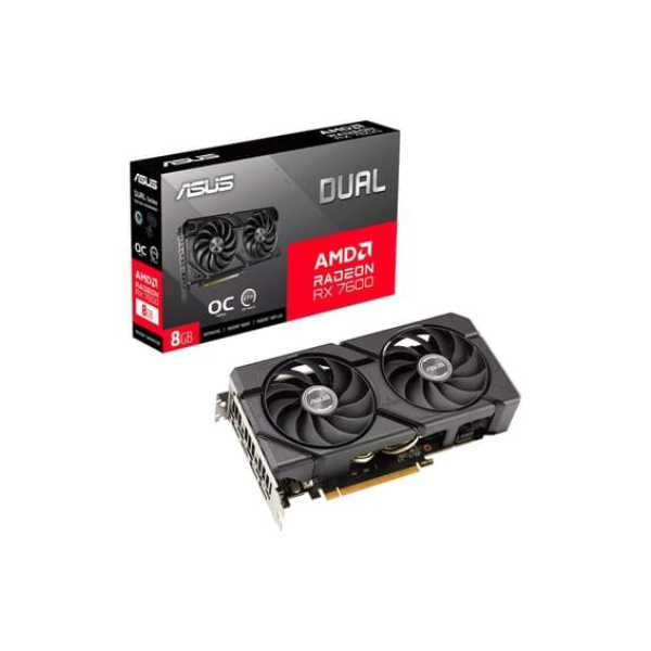 Placa de Vídeo DUAL RX 7600 O8G EVO AMD Radeon, 8GB GDDR6, 128 Bits, OpenGL 4.6 - 90YV0LD0-M0NA00