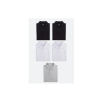 Kit 5 Camisas Polo Básica Masculina Manga Curta Hering