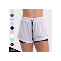 Short Dryfit 2em1 Feminino Academia Bermuda Dupla Para Caminhada Treino  e Outros Exercício