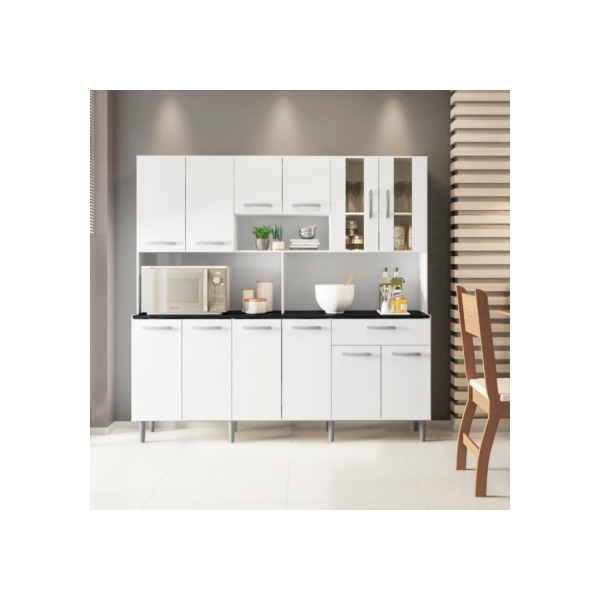 Armário de Cozinha 12 Portas 1 Gaveta Clara Yescasa Branco