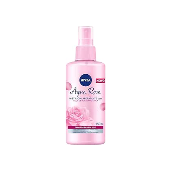 NIVEA Hidratante Facial Mist Aqua Rose 150ml - Hidratante em spray com água de rosas, pode ser usado como primer ou para refrescar a pele nos dias quentes