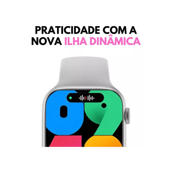 Smartwatch W29S Serie 9 Ilha Dinâmica ChatGPT  47mm GPS Bussola Armazena Arquivo foto Chamada
