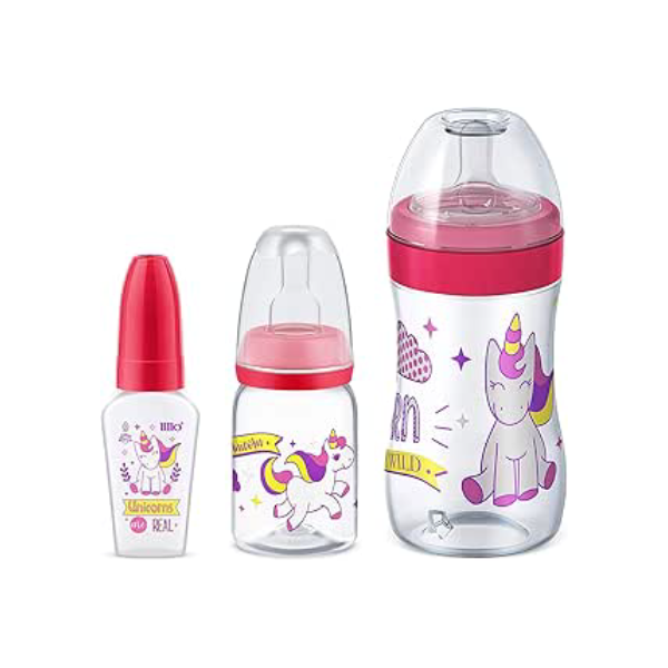 Kit 3 Mamadeira Evolution Magia 50/120/300ml Unicornio Lillo